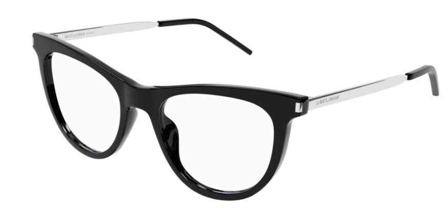Saint Laurent SL514 001 Black/Silver Full-Rim Cat-Eye Women's Eyeglasses