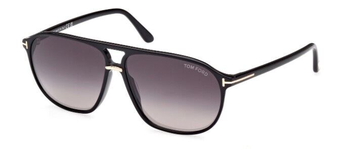 Tom Ford FT1026 Bruce 01B Shiny Black /Smoke Gradient Men's Sunglasses