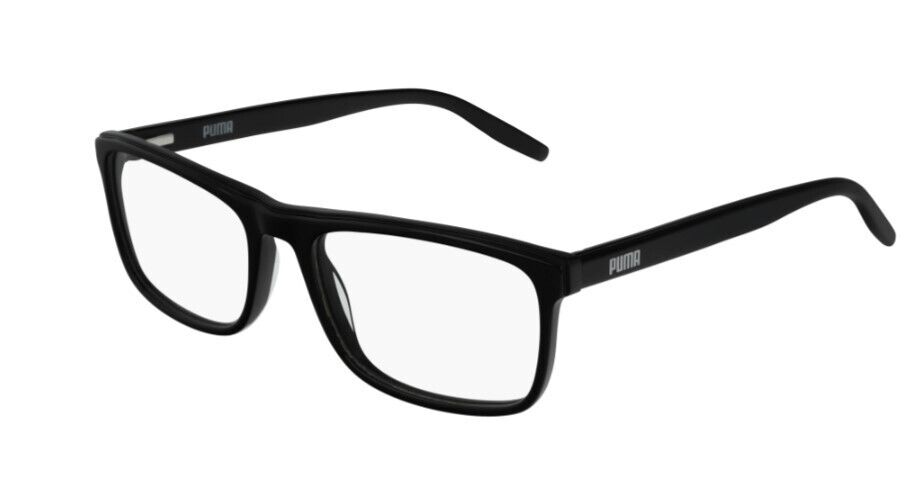 Puma PU0238O 001 Black-Black Rectangle Full-Rim Unisex  Eyeglasses