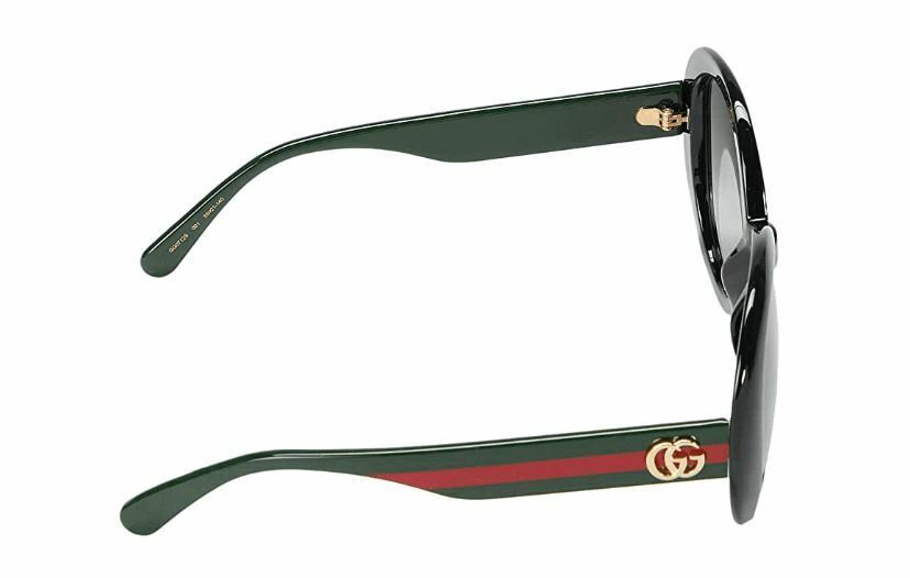 Gucci GG 0712S 001 Black Green/Gray Gradient Round Women's Sunglasses