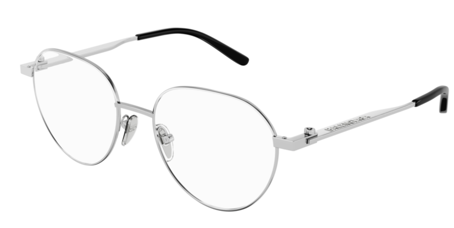 Balenciaga BB0168O 001 metal silver Round Men Eyeglasses