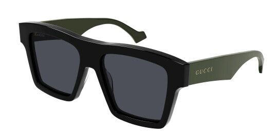 Gucci GG0962S 009 Black-Green/Grey Square Men's Sunglasses