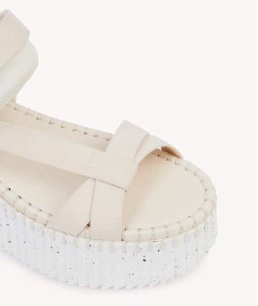 Chloé Pearly Grey Nama Wedge Women's Sandals CHC23U870Y4 00L