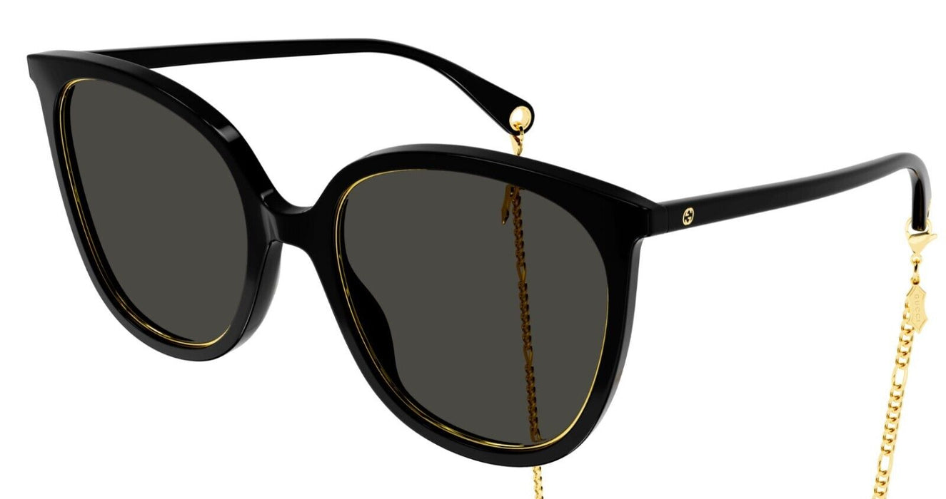 Gucci GG1076S 001 Black/Grey Cat Eye Women's Sunglasses