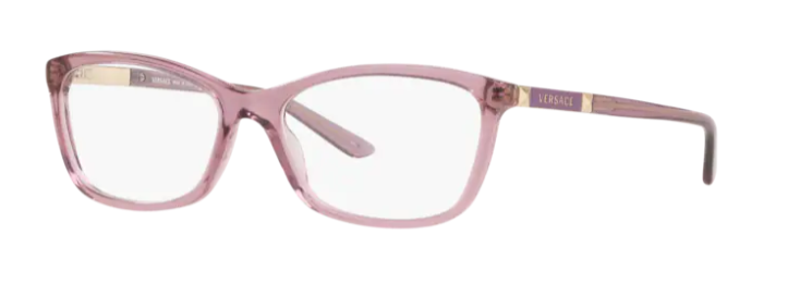 Versace 0VE3186 5279 Transparent Violet 54mm Cat-Eye Women's Eyeglasses