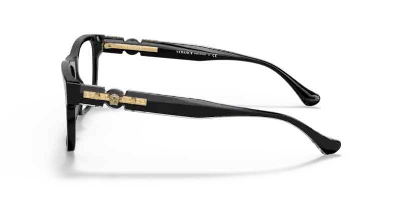 Versace 0VE3303 GB1 Black 55mm Rectangular Men's Eyeglasses