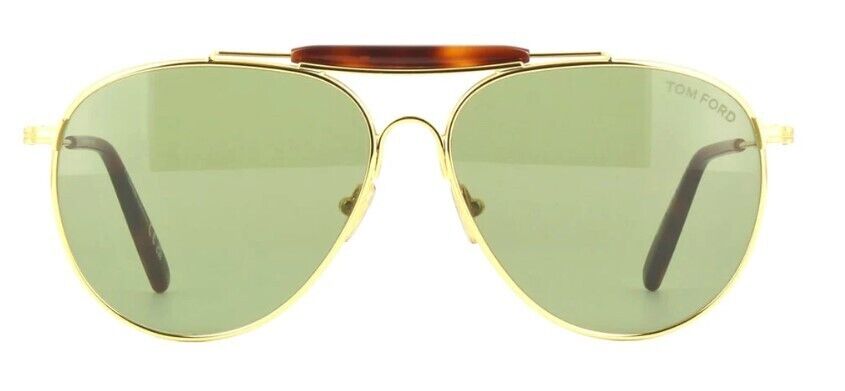 Tom Ford FT0995 Raphael-02 30N Shiny Yellow Gold /Green Men's Sunglasses