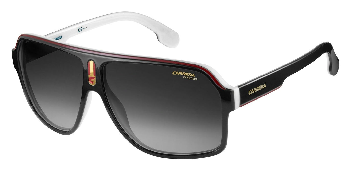 Carrera 1001/S 080S/9O Black White/ Dark Gray Gradient Sunglasses