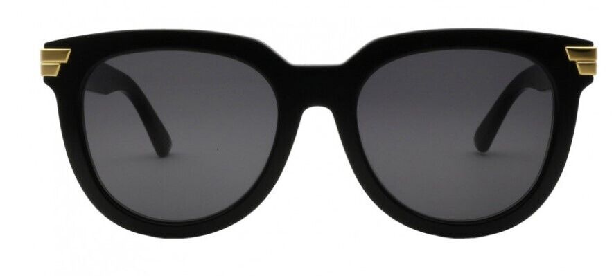 Bottega Veneta BV1104SA 001 Black/Grey Round Women's Sunglasses