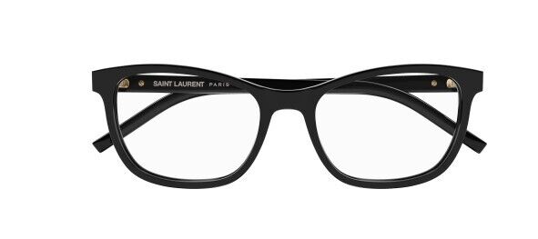 Saint Laurent SL M121 001 Black/Transparent Rectangular Women's Eyeglasses