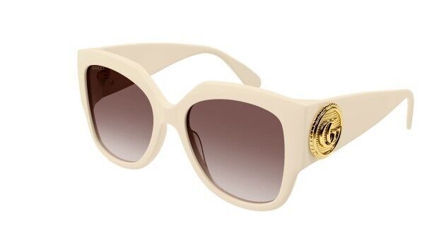 Gucci GG 1407S 004 Ivory/Brown Soft Square Women's Sunglasses