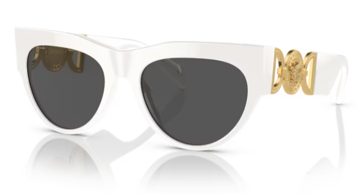 Versace VE4440U 314/87 White/Dark Grey Cat-Eye Women's Sunglasses