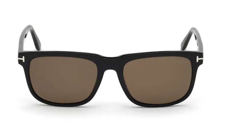 Tom Ford FT0775 Stephenson 01H Shiny Black/Brown Polarized Square Men Sunglasses