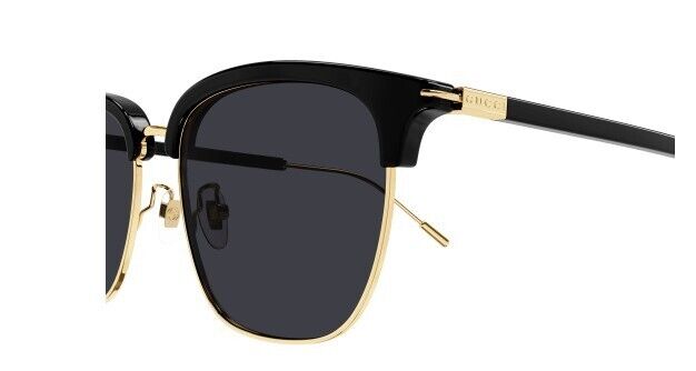 Gucci GG 1275SA 001 Black-Gold/Grey Soft Square Men's Sunglasses