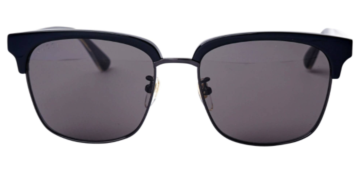 Gucci GG 0382S 001 Black/Gray Squared Unisex Sunglasses