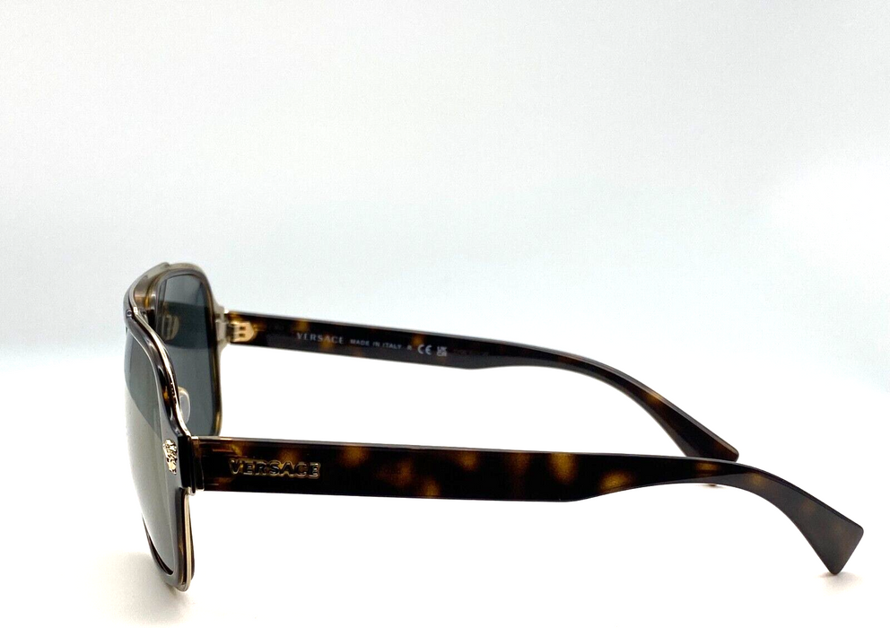Versace VE2199 12524T Havana/Dark Grey Square 56mm Men's Sunglasses