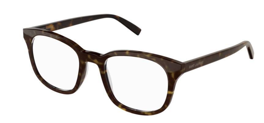 Saint Laurent SL 459 002 Havana Rectangular Men's Eyeglasses
