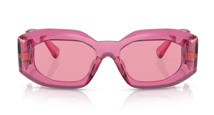 Versace VE4425U 542184 - Pink Transparent Oval Men's Sunglasses