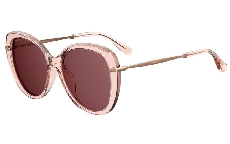 Jimmy Choo Phebe/F/S W66/4S Pink Glitter/Burgundy Women's Sunglasses