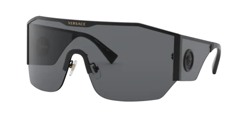 Versace 0VE2220 100987 Black/Dark Grey 41mm Oversized Men's Sunglasses