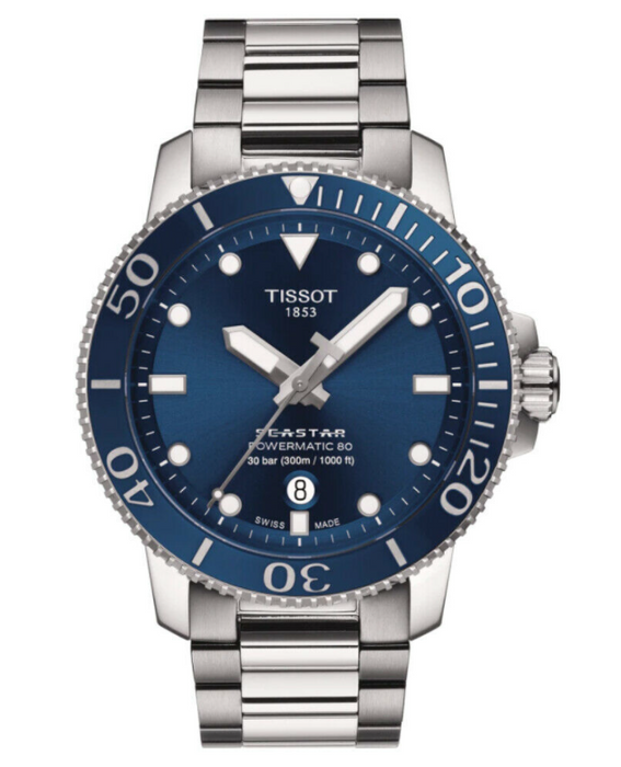 Tissot Seastar 1000 Powermatic 80 Blue Dial Stainless Steel Watch T1204071104103
