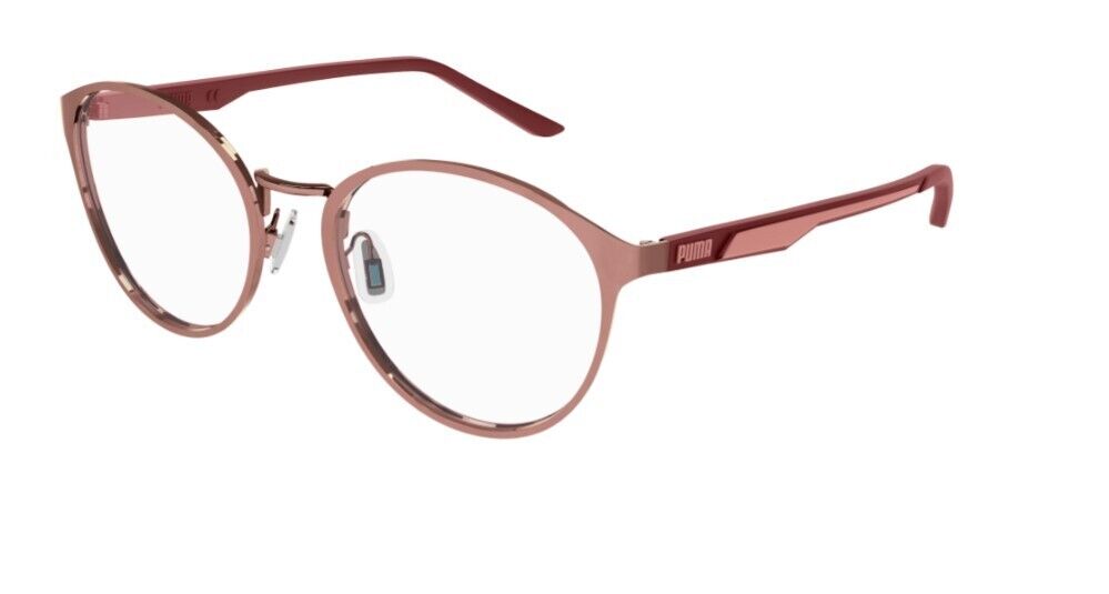 Puma PU0375O 002 Copper-Brown Round Full-Rim Metal Women's Eyeglasses
