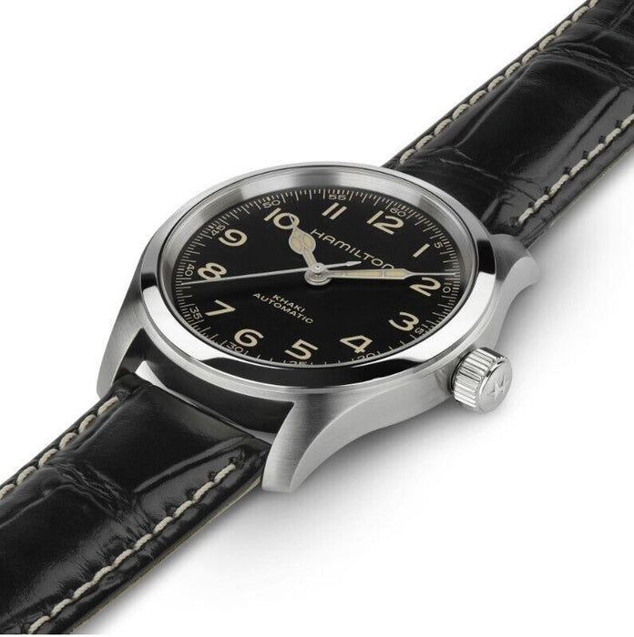 Hamilton Khaki Field Murph Auto Black Dial leather Strap Men's Watch H70405730