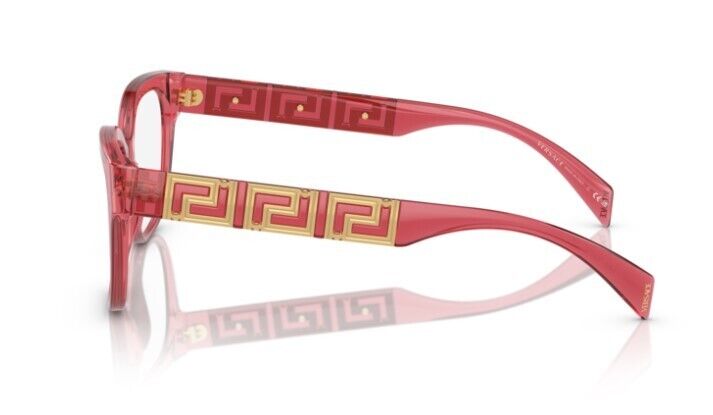 Versace 0VE3338F 5409 Transparent red/ Clear Square Women's Eyeglasses