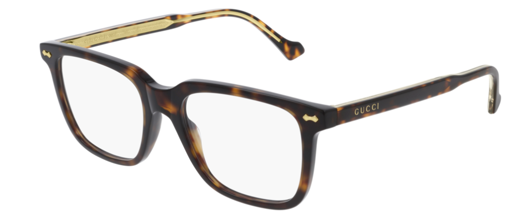 Gucci GG 0737O 006 Havana Oversized Rectangle Unisex Eyeglasses