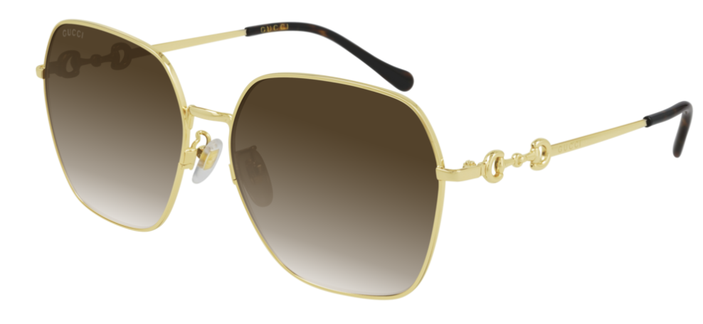 Gucci GG 0882SA 002 Gold/Brown Gradient Oversized Women's Sunglasses