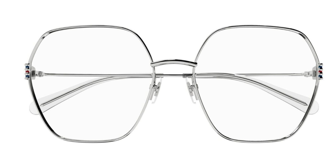 Gucci GG1285O 002 Silver Oversize Square Women's Eyeglasses