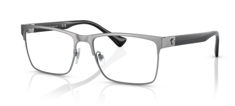 Versace 0VE1285 1001  Gunmetal 56mm Rectangle Men's Eyeglasses