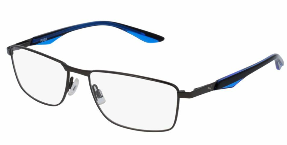 Puma PU 0065O 008 Black Blue Rectangle Men's Eyeglasses