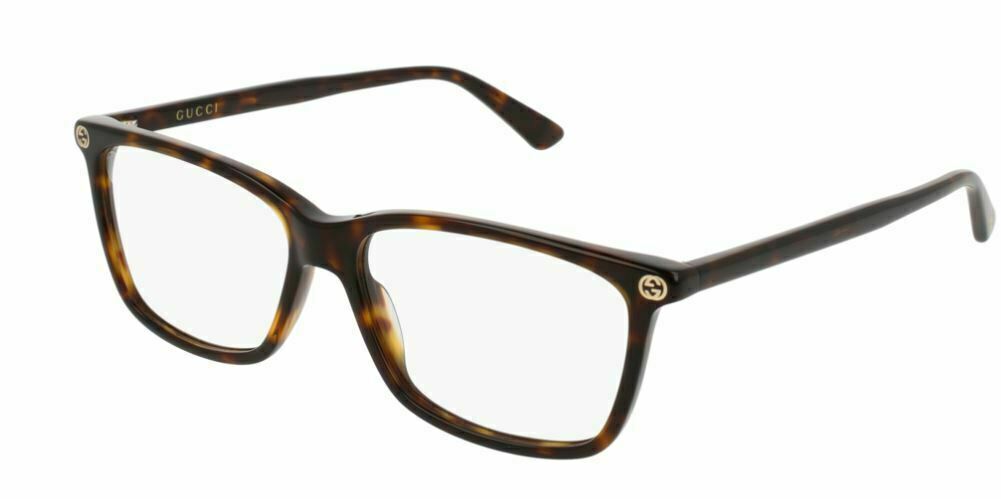 Gucci GG 0094 O 002 rectangular shape Havana Eyeglasses
