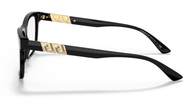 Versace 0VE3319 GB1 - Black Rectangular Men's Eyeglasses