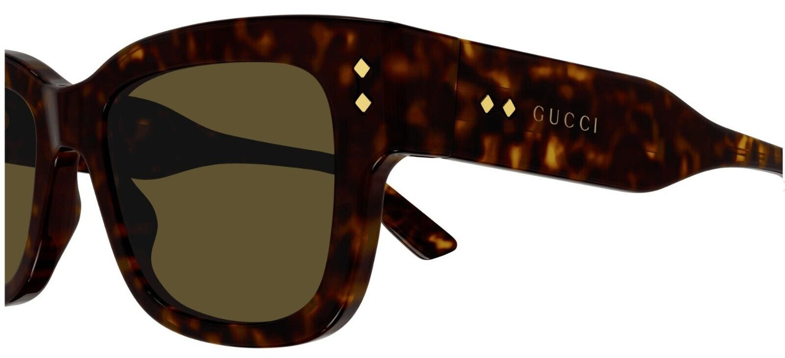 Gucci GG1217S 002 Havana/Green Square Men's Sunglasses