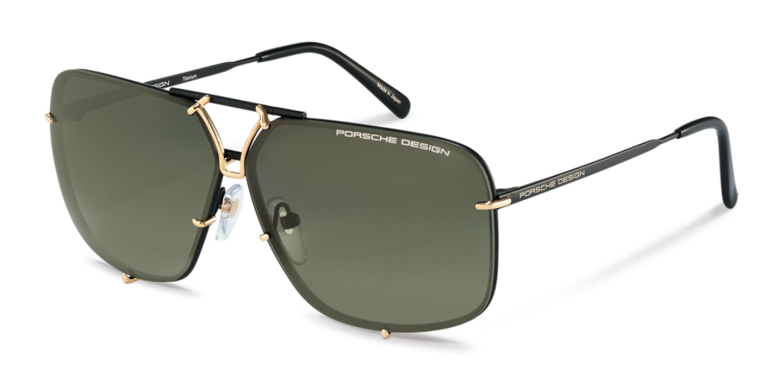 Porsche Design P 8928 D Black Gold/Grey&Olive Gradient Sunglasses