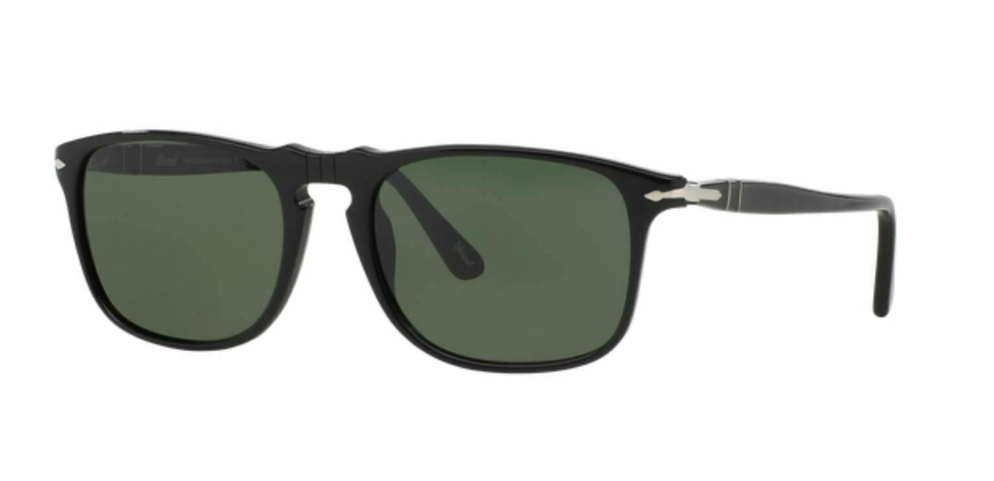 Persol 0PO 3059S 95/31 Black/Green Square Unisex Sunglasses