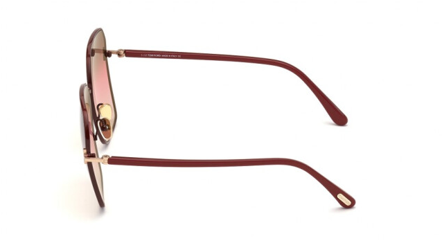 Tom Ford FT 0839 Claudia 69F Rose Gold Bordeaux/Brown Pink Sunglasses