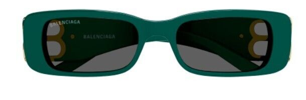 Balenciaga BB 0096S-006 Green/Gray Rectangle Women's Sunglasses