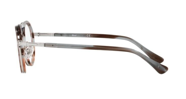 Persol 0PO2485V 1147 Striped Grey Gradient Striped Brown Unisex Eyeglasses