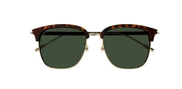 Gucci GG 1275SA 002 Havana-Gold/Green Soft Square Men's Sunglasses