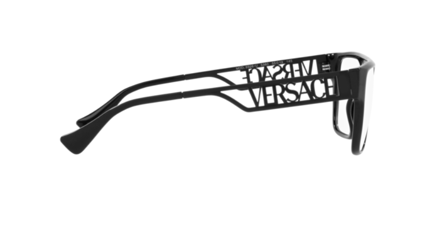 Versace VE3326U 5380 Black Oversized Full-Rim Square Women's Eyeglasses