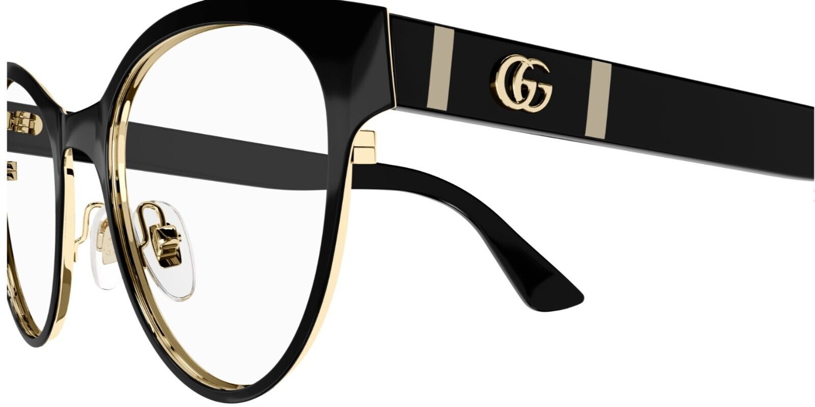 Gucci GG1114O 001 Black Cat Eye Round Women's Eyeglasses