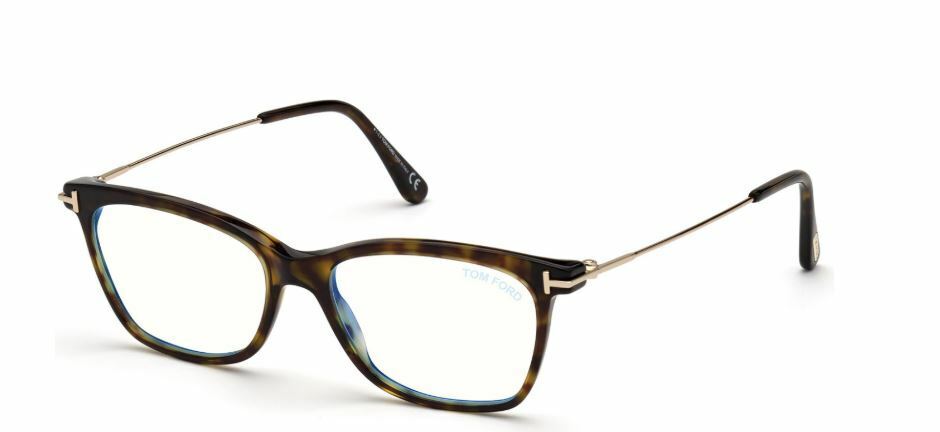 Tom Ford FT 5712-B 052 Dark Havana/Blue Block Women's Eyeglasses