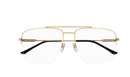 Gucci GG1415O-001 Gold Rectangular Women's Eyeglasses