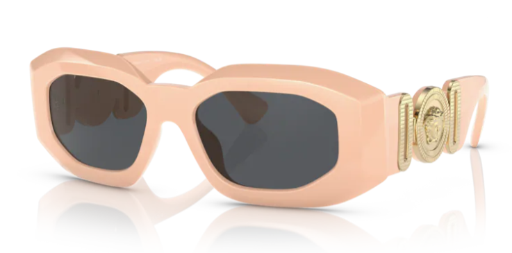 Versace VE4425U 536387 Pink/Dark Grey Oval Men's Sunglasses