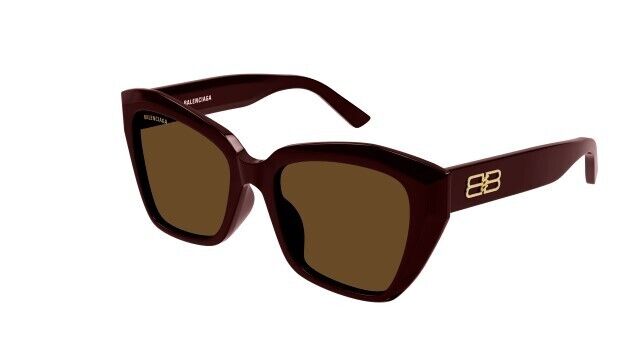 Balenciaga BB0273SA 004 Red/Brown Soft Square Women's Sunglasses