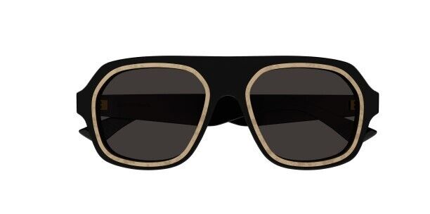 Bottega Veneta BV1217S 001 Black/Grey Soft Square Men's Sunglasses