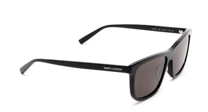 Saint Laurent SL501 001 Black/Black Square Full-Rim Unisex Sunglasses